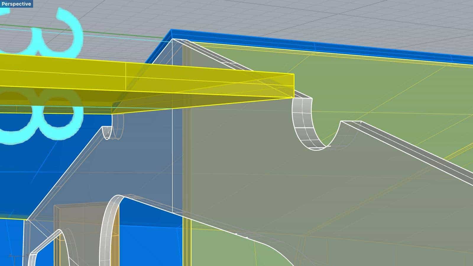 Detail 3D view of boat plans to build the plywood boat Tewantin