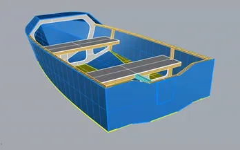 3D boat plan model
